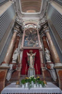 Side altar of the parish church, founded in 1307, baroqueised in the 18th century, Schärding, Lower