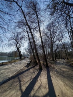 Spring atmosphere at Kleinhesseloer See, Munich, Bavaria, Germany