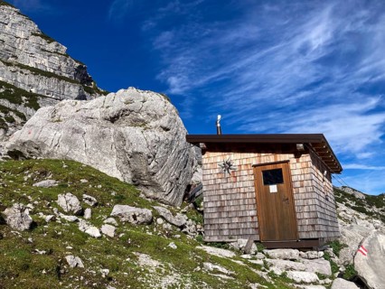The practice bivouac, a bivouac box in the Loferer Steinberge, Salzburger Land, Austria