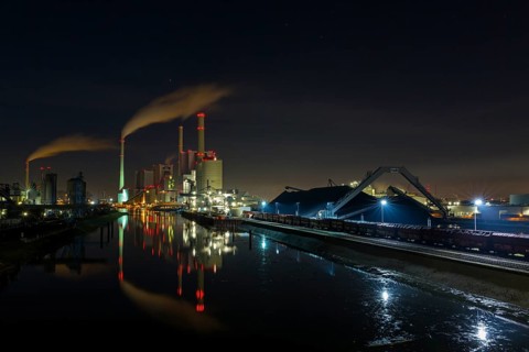 GKM, Großkraftwerk Mannheim AG, hard coal-fired power plant, energy, electricity, night shot,