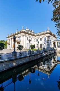 Lazienki Palace on the island in Lazienki Park in Warsaw, Poland