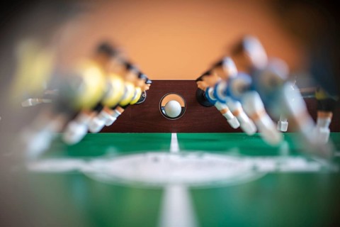 Football table ball and players