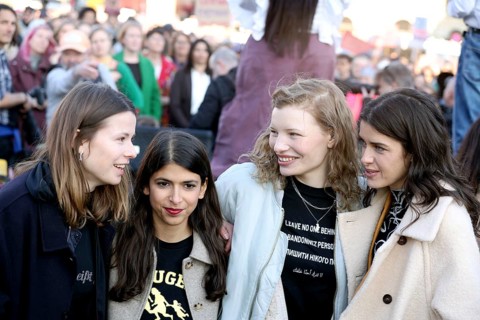 Luisa Neubauer, Daniela Sepehri, Luisa-Céline Gaffron and Marie Nasemann at the demonstration