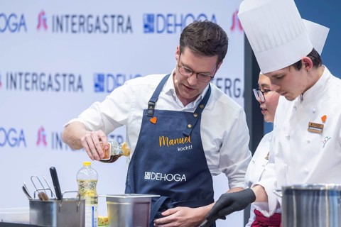 Manuel is cooking! at Intergastra in Stuttgart. DEHOGA Baden-Württemberg event with Manuel Hagel,