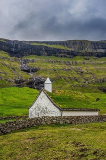 Old church in Saksun, Streymoy, Faroe islands, Denmark