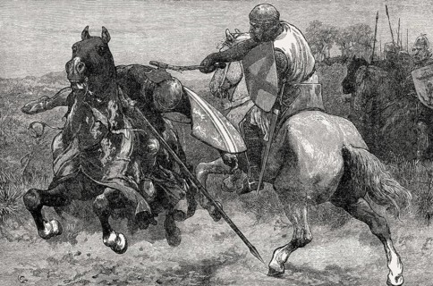 Robert de Bruce killing Sir Henry de Bohun, Battle of Bannockburn on 23rd June 1314, First War of