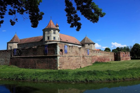 Fogarash Fortress, Cetatea Fagarasului, a historical monument, construction began in 1310, in the