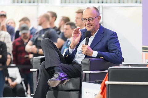 Friedrich Merz (CDU, Chancellor of the Federal Republic of Germany) during a stage talk at the Open