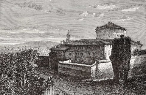 The Basilica of St. Stephen in the Round, Celian Hill Rome, Italy, 19th Century