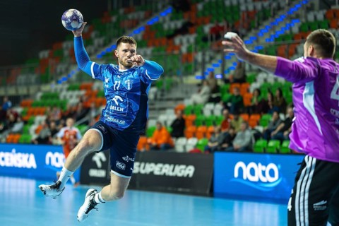 LUBIN, POLAND - FEBRUARY 8, 2026: Polish PGNiG Superleague men handball match between MKS Zaglebie