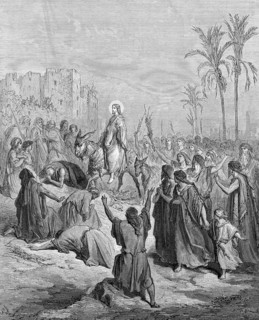 Entry of Jesus into Jerusalem, blessed be God on high, Matthew chapter 21 verse 9, crowd, son of
