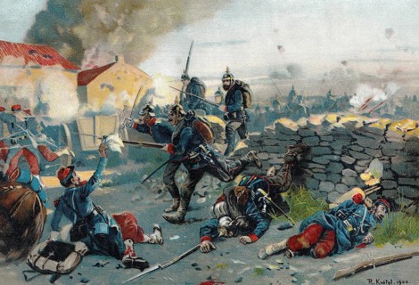 Battle at Gravelotte or Bataille de Saint-Privat, Third Battle of Metzbei on 6 August 1870,