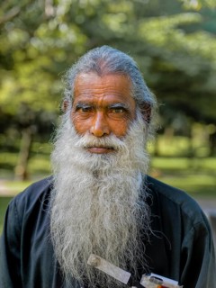 Old Sinhalese man with long beard, Sri Lanka