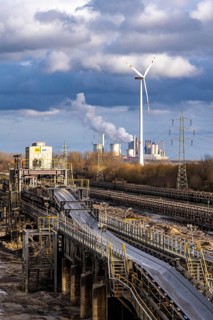 RWE Power lignite power plant Neurath, conveyor belts in opencast mining, for overburden and coal,
