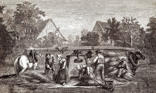 Alte Dreschmaschine, 19. Jahrhundert