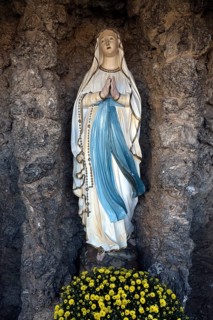 Statue of the Virgin Mary at the church of St Kunigund, Schnaittach, Middle Franconia, Bavaria,