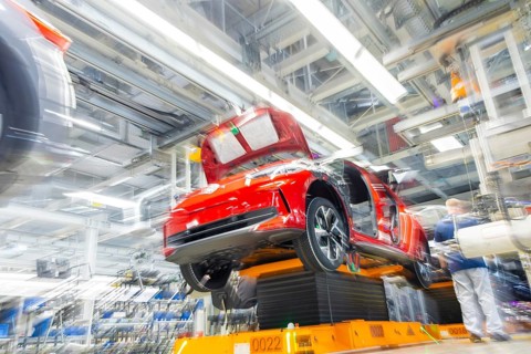 Electric car production in the assembly halls of VW in Zwickau, Zwickau, Saxony, Germany