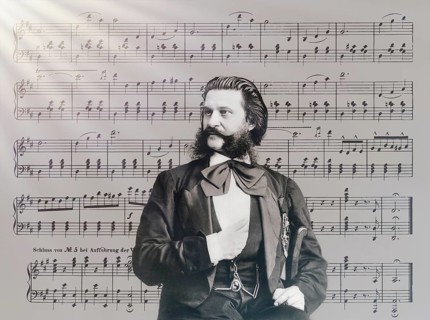 Johann Baptist Strauss II, 1825 – 1899, Austrian composer and violinist, 1879, digitally edited,