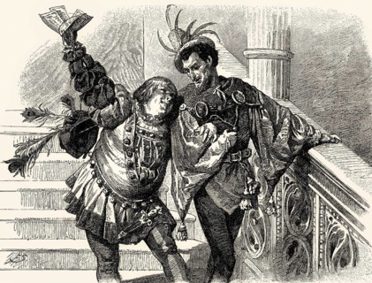 Mephistopheles with a Fool, Florentine carnival, Faust II, by Johann Wolfgang von Goethe