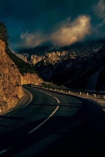 Hahntennjoch pass road in Tyrol in Lechtal, Austria
