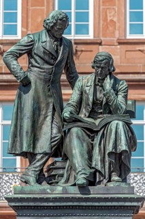 Monument Brothers Jakob and Wilhelm Grimm, Brothers Grimm Monument, German studies, fairy tales,