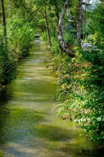 Am Gröbenbach, Gröbenzell, Dachauer Moos, Upper Bavaria, Bavaria, Germany
