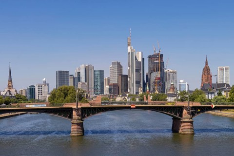 Frankfurt's banking skyline is characteristic of the cityscape of the Main metropolis, which is