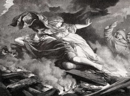 Witch burning, catholic church, 16st century