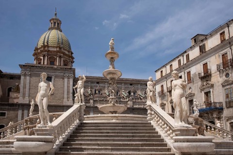 Fontana Pretoria or Fontana della Vergogna in Palermo, Sicily, Italy