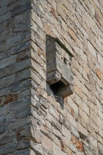 Former attached outhouse at the Upper Gate Tower from the 14th century, inhabited until the end of