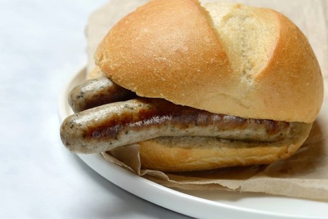 Nuremberg sausages in rolls, Nuremberg bratwurst sausages