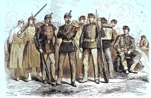 The New Uniforms of the Mobile National Guard and Army, 1869, France, Historic, digitally restored