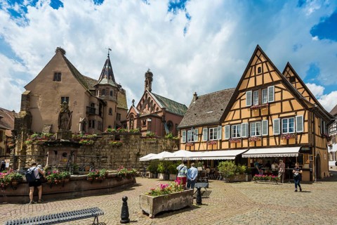 Medieval village and colourful half-timbered houses, Eguisheim, Plus beaux villages de France,
