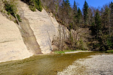Hohe Wand, Nagelfluh, Eistobel geotope, Obere Argen, near Grünenbach, Allgäu, Swabia, Bavaria,