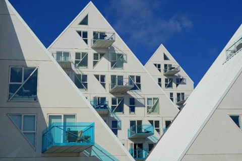 Europe, Denmark, Iceberg residential complex in Aarhus, Aarhus, Denmark