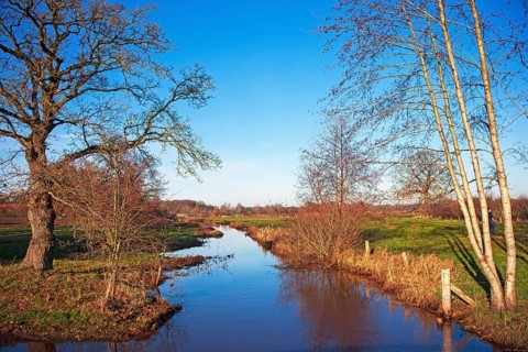 Ruiten Aa catchment area, river, Smeerling, Onstwedde, Groningen, Netherlands