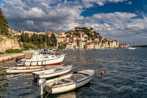 City view and harbour of Sibenik, Croatia