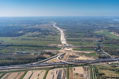 Motorway construction site A26, motorway junction, Süderelbe, road construction, motorway, A7, A26,