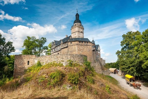 Falkenstein Castle in the Harz Mountains, Meisdorf, Saxony-Anhalt, Germany