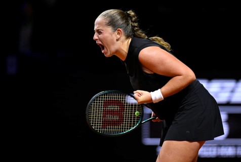 Jelena Ostapenko LAT Cheering Gesture Gesture Tennis Women Porsche Cup, Grand Prix, GP, Stuttgart