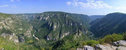 View from Point Sublime into the Tarn Gorge, Massegros Causses Gorges, Point Sublime, Département