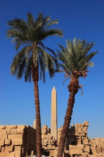 Luxor, Karnak Temple, obelisk in the temple complex in Karnak, Africa, Upper Egypt, UNESCO World