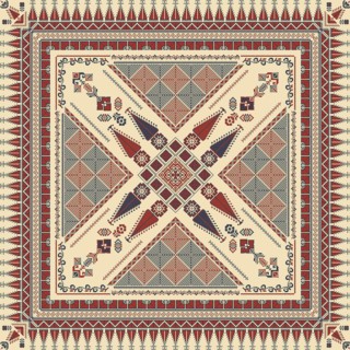 Embroidery Tatreez pattern, Palestinian fashion vector ornament