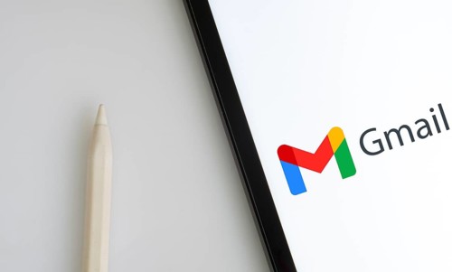 Google Gmail logo is displayed on iPad