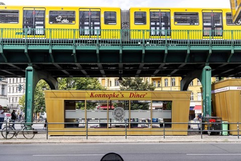Konnopke's snack bar is cult. Konnopke's in Prenzlauer Berg. It was the first snack bar in East
