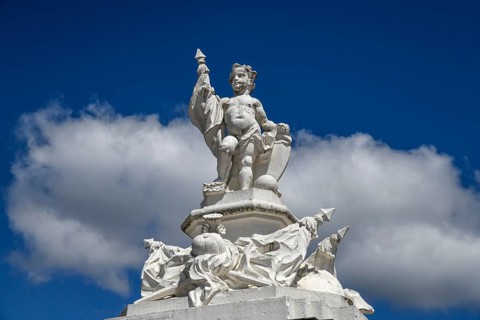 Statue on the Schlossplatz, Karlsruhe, Baden-Württemberg, Germany