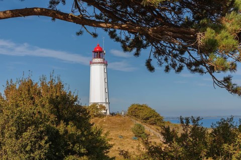 Dornbusch lighthouse, Hiddensee island, Rügen, Pomerania, Mecklenburg-Western Pomerania, Germany,