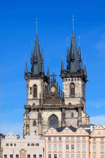 Towers of the Mother of God before Tyn Church, Old Town Square, Prague, Bohemia, Czech Republic