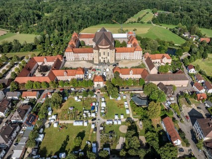 Aerial view of the Wiblingen monastery complex, former Benedictine abbey then castle and barracks,