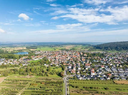 Aerial view of the municipality of Steißlingen in Hegau, district of Constance, Baden-Württemberg,